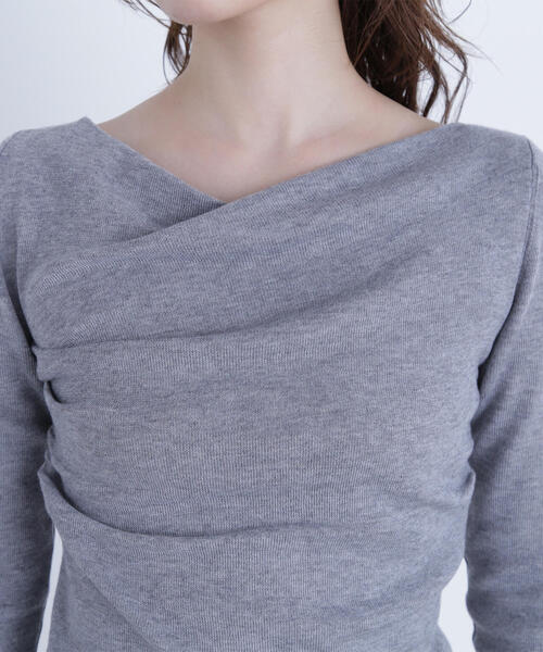 NATURAL BEAUTY BASIC（ナチュラルビューティーベーシック）の「◇ドレープコンパクトニット（ニット/セーター・レディース・ダークブラウン/ネイビー/グレー・FREE）」の12枚目の写真