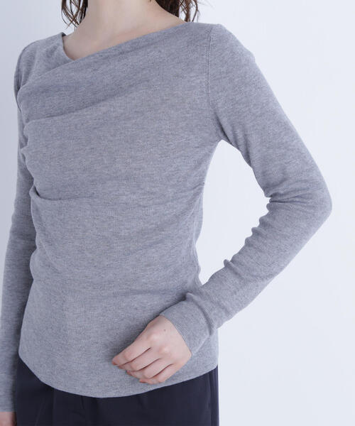 NATURAL BEAUTY BASIC（ナチュラルビューティーベーシック）の「◇ドレープコンパクトニット（ニット/セーター・レディース・ダークブラウン/ネイビー/グレー・FREE）」の13枚目の写真