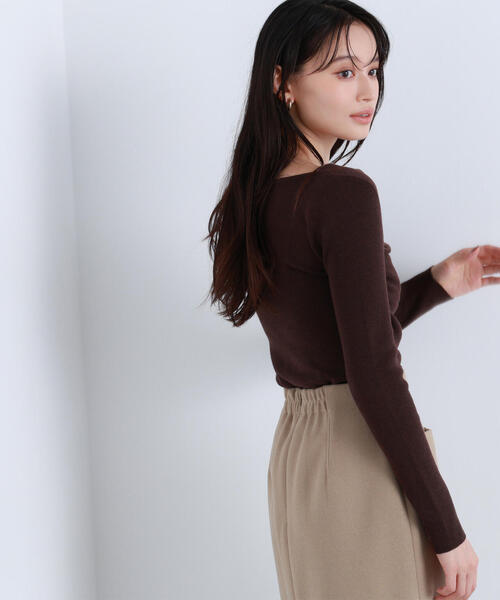 NATURAL BEAUTY BASIC（ナチュラルビューティーベーシック）の「◇ドレープコンパクトニット（ニット/セーター・レディース・ダークブラウン/ネイビー/グレー・FREE）」の18枚目の写真