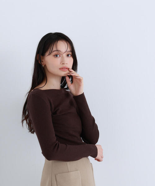 NATURAL BEAUTY BASIC（ナチュラルビューティーベーシック）の「◇ドレープコンパクトニット（ニット/セーター・レディース・ダークブラウン/ネイビー/グレー・FREE）」の20枚目の写真