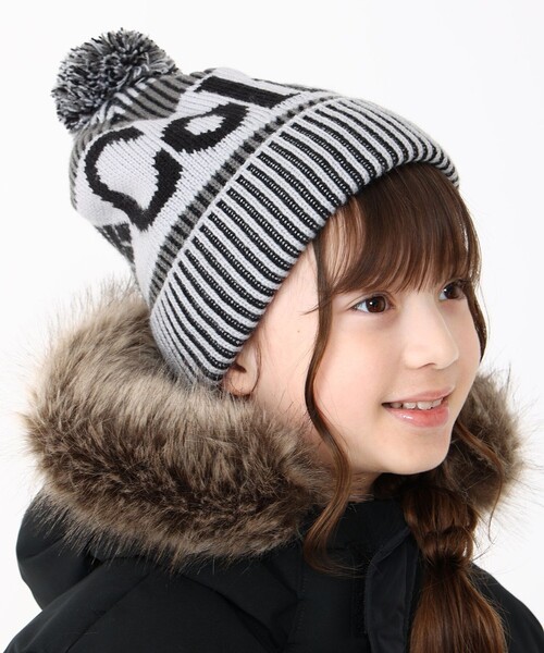 Columbia（コロンビア）の「防寒 Columbia／ユース ポーラーパウダーIII ポンポン付き ニットキャップ／コロンビア（ニットキャップ/ビーニー・キッズ・ブラック/ブルーグリーン/パープル・ONE SIZE）」の2枚目の写真