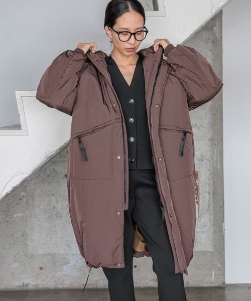 HEREIAM（ヘレイアム）の「【HEREIAM】エアサーマルパディロングコート（その他アウター・レディース・ダークブラウン/ブラック・SMALL/MEDIUM）」の8枚目の写真
