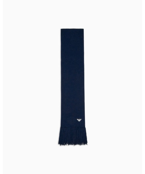 EMPORIO ARMANI(エンポリオアルマーニ)の「【エンポリオ アルマーニ】ASV New York カプセルコレクション マフラー ウール混紡 リブニット(マフラー・メンズ・ブラウン/ネイビー・FREE)」の2枚目の写真