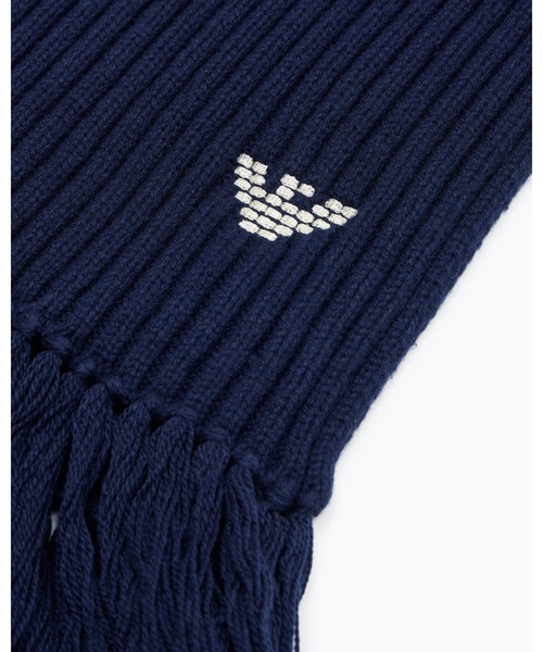 EMPORIO ARMANI(エンポリオアルマーニ)の「【エンポリオ アルマーニ】ASV New York カプセルコレクション マフラー ウール混紡 リブニット(マフラー・メンズ・ブラウン/ネイビー・FREE)」の3枚目の写真