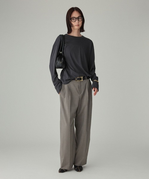 BABYLONE(バビロン)の「コットンカシミヤ天竺ロンT(Tシャツ/カットソー・レディース・チャコール/ホワイト・フリー)」の17枚目の写真