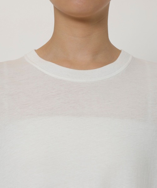 BABYLONE(バビロン)の「コットンカシミヤ天竺ロンT(Tシャツ/カットソー・レディース・チャコール/ホワイト・フリー)」の8枚目の写真