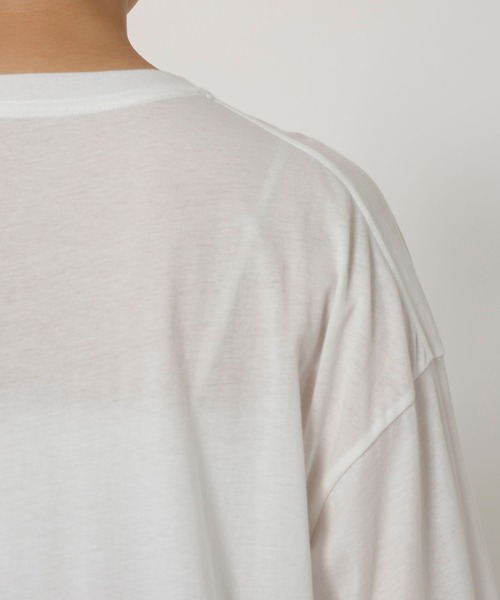 BABYLONE(バビロン)の「コットンカシミヤ天竺ロンT(Tシャツ/カットソー・レディース・チャコール/ホワイト・フリー)」の3枚目の写真