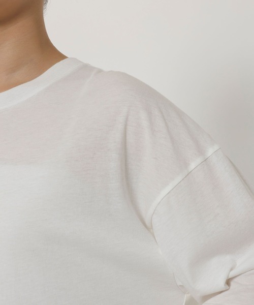 BABYLONE(バビロン)の「コットンカシミヤ天竺ロンT(Tシャツ/カットソー・レディース・チャコール/ホワイト・フリー)」の7枚目の写真