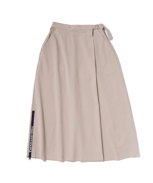 THOUSAND MILE（サウザンドマイル）の「[L's]WRAPPED SKIRT HIGH AIR PERMEABILITY/ラップスカート（スカート・レディース・セージグリーン/ブルー/ブラック/グレイッシュベージュ・M/L）」の3枚目の写真
