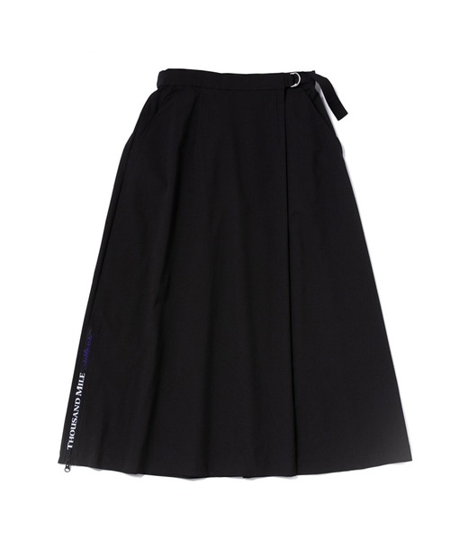 THOUSAND MILE（サウザンドマイル）の「[L's]WRAPPED SKIRT HIGH AIR PERMEABILITY/ラップスカート（スカート・レディース・セージグリーン/ブルー/ブラック/グレイッシュベージュ・M/L）」の2枚目の写真
