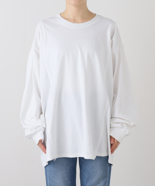 OLD PARK BAGGY L/S TEE OPLT-01：カットソー（Tシャツ/カットソー