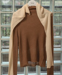 lawgy | sheer high neck rib tops / シアーハイネックリブトップス(Tシャツ/カットソー)
