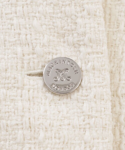 MACKINTOSH LONDON（マッキントッシュ ロンドン）の「ベルベットヤーンツイードジャケット（ノーカラージャケット・レディース・ネイビー/オフホワイト・40/38）」の6枚目の写真