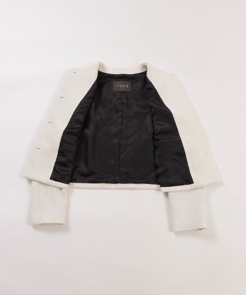 ベルベットヤーンツイードジャケット（ノーカラージャケット