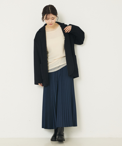 abahouse mavie（アバハウスマヴィ）の「ジャケットコート（チェスターコート・レディース・ブラック/ダークネイビー・フリー）」の22枚目の写真