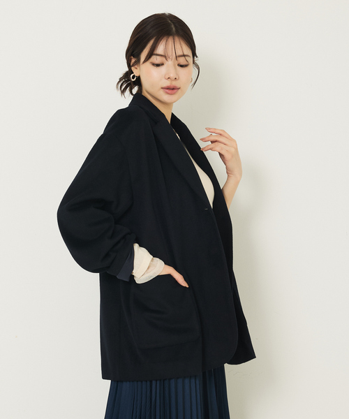 abahouse mavie（アバハウスマヴィ）の「ジャケットコート（チェスターコート・レディース・ブラック/ダークネイビー・フリー）」の18枚目の写真