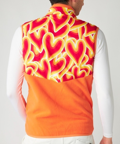 Loudmouth(ラウドマウス)の「LOUDMOUTH ラウドマウス ゴルフウェア 中綿入り ストレッチ 総柄 ハイネック フルジップ フリースベスト(ベスト・メンズ・オレンジ系その他/ブラック系その他/ホワイト系その他・L/M/3L/LL)」の18枚目の写真