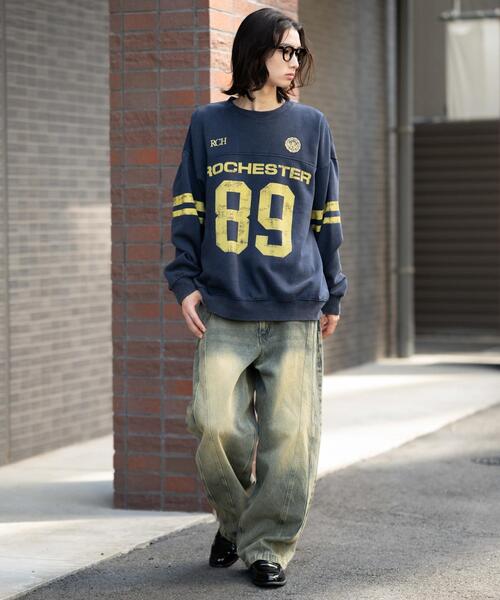 WEGO（ウィゴー）の「WEGO/【25年秋冬新作】ケミカルウォッシュナンバリングプルオーバー（スウェット・メンズ・ネイビー/レッド/ブラック系その他・MEDIUM/LARGE）」の20枚目の写真