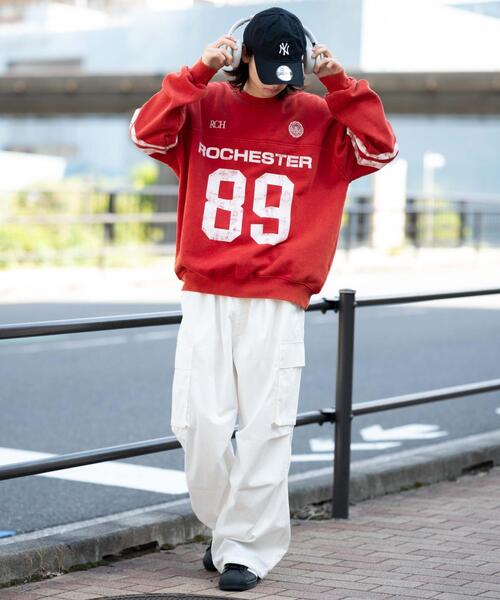 WEGO（ウィゴー）の「WEGO/【25年秋冬新作】ケミカルウォッシュナンバリングプルオーバー（スウェット・メンズ・ネイビー/レッド/ブラック系その他・MEDIUM/LARGE）」の21枚目の写真