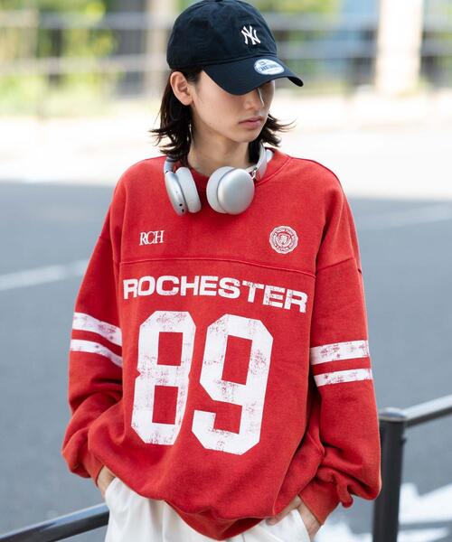 WEGO（ウィゴー）の「WEGO/【25年秋冬新作】ケミカルウォッシュナンバリングプルオーバー（スウェット・メンズ・ネイビー/レッド/ブラック系その他・MEDIUM/LARGE）」の14枚目の写真