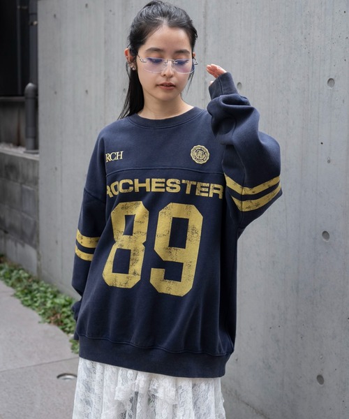 WEGO（ウィゴー）の「WEGO/【25年秋冬新作】ケミカルウォッシュナンバリングプルオーバー（スウェット・メンズ・ネイビー/レッド/ブラック系その他・MEDIUM/LARGE）」の11枚目の写真