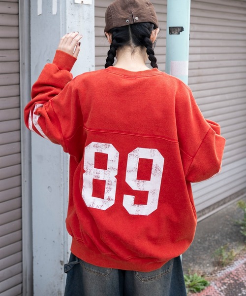 WEGO（ウィゴー）の「WEGO/【25年秋冬新作】ケミカルウォッシュナンバリングプルオーバー（スウェット・メンズ・ネイビー/レッド/ブラック系その他・MEDIUM/LARGE）」の17枚目の写真