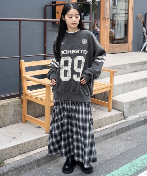 WEGO（ウィゴー）の「WEGO/【25年秋冬新作】ケミカルウォッシュナンバリングプルオーバー（スウェット・メンズ・ネイビー/レッド/ブラック系その他・MEDIUM/LARGE）」の9枚目の写真