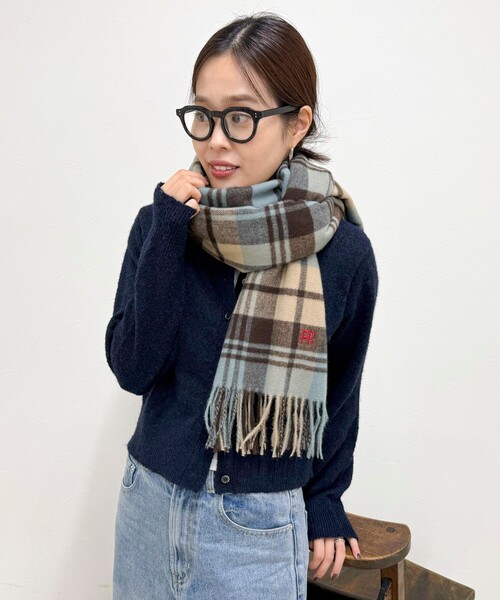 fredy emue(フレディエミュ)の「ソフトチェックストール(ストール/ショール・レディース・ホワイト系その他/イエロー系その他/ブルー系その他/ベージュ系その他/グレー系その他・FREE)」の15枚目の写真