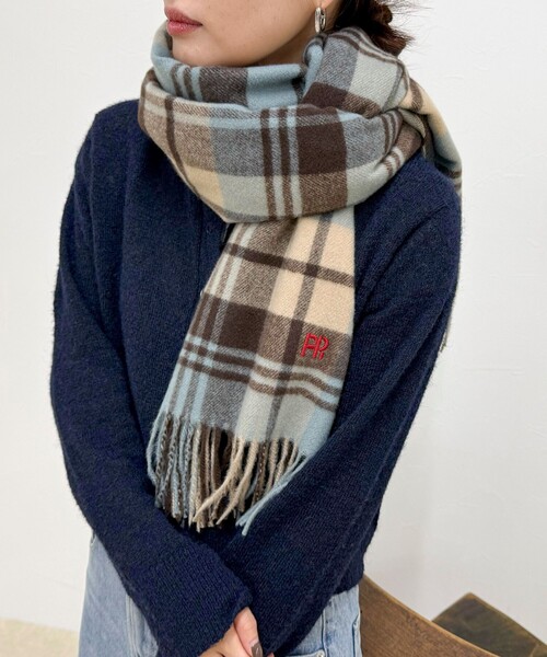 fredy emue(フレディエミュ)の「ソフトチェックストール(ストール/ショール・レディース・ホワイト系その他/イエロー系その他/ブルー系その他/ベージュ系その他/グレー系その他・FREE)」の16枚目の写真