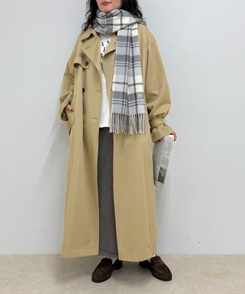 fredy emue(フレディエミュ)の「ソフトチェックストール(ストール/ショール・レディース・ホワイト系その他/イエロー系その他/ブルー系その他/ベージュ系その他/グレー系その他・FREE)」の21枚目の写真