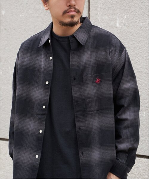 BEVERLY HILLS POLO CLUB（ビバリーヒルズポロクラブ）の「BEVERLY HILLS POLO CLUB ネルチェックシャツ（シャツ/ブラウス・メンズ・グレー/ベージュ/ブラック/ブルー・L/M/LL）」の2枚目の写真