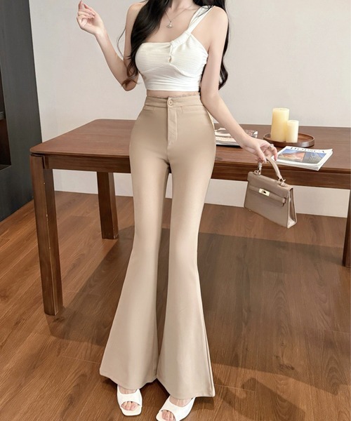 Jasmine Grandiflorum(ジャスミングランディフローラム)の「【Jasmine】ハイウエストフレアパンツ(その他パンツ・レディース・ブラック/ベージュ・LARGE/MEDIUM/SMALL)」の15枚目の写真