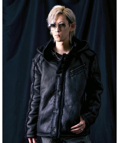 FUGA ムートンジャケット ファー FUGA ブルゾン アウター 「FUGA/フーガ」ファー付きムートンN2B