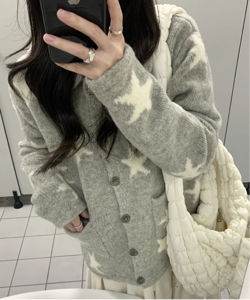WEGO（ウィゴー）の「WEGO/星柄ニットカーディガン/トップス（カーディガン/ボレロ・レディース・その他1・MEDIUM/LARGE）」の4枚目の写真