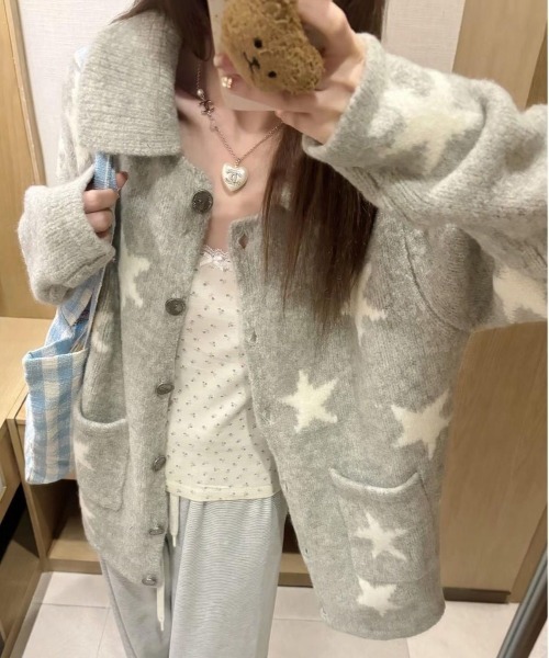 WEGO（ウィゴー）の「WEGO/星柄ニットカーディガン/トップス（カーディガン/ボレロ・レディース・その他1・MEDIUM/LARGE）」の5枚目の写真