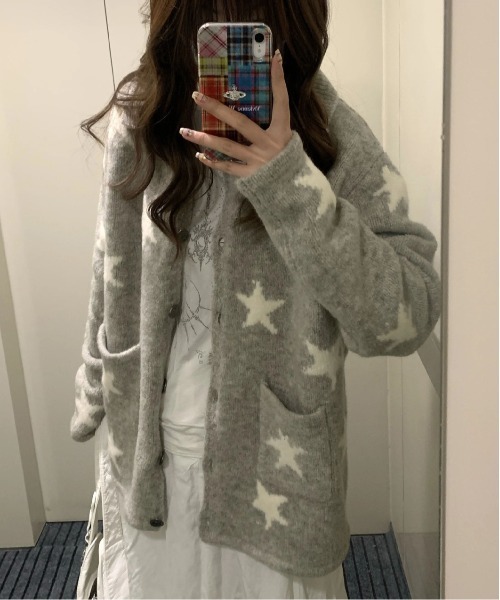 WEGO（ウィゴー）の「WEGO/星柄ニットカーディガン/トップス（カーディガン/ボレロ・レディース・その他1・MEDIUM/LARGE）」の6枚目の写真