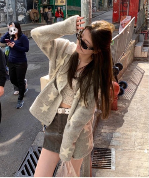 WEGO（ウィゴー）の「WEGO/星柄ニットカーディガン/トップス（カーディガン/ボレロ・レディース・その他1・MEDIUM/LARGE）」の8枚目の写真