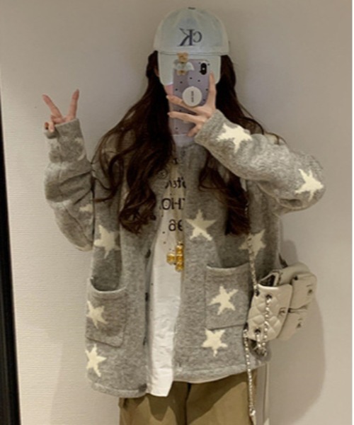 WEGO（ウィゴー）の「WEGO/星柄ニットカーディガン/トップス（カーディガン/ボレロ・レディース・その他1・MEDIUM/LARGE）」の14枚目の写真