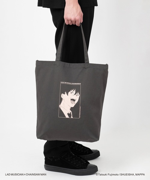 LAD MUSICIAN（ラッドミュージシャン）の「LAD MUSICIAN / CHAINSAW MAN TOTE BAG（トートバッグ・メンズ・ブラック/チャコール/ボルドー・FREE）」の9枚目の写真