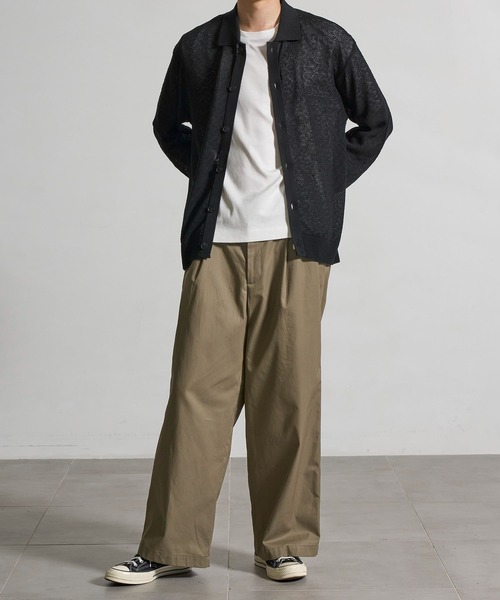 CITY TOKYO（シティトウキョウ）の「【CITY TOKYO/シティートーキョー】シアーニットポロカーディガン（カーディガン/ボレロ・メンズ・ブラック/ブラウン・2/1）」の3枚目の写真