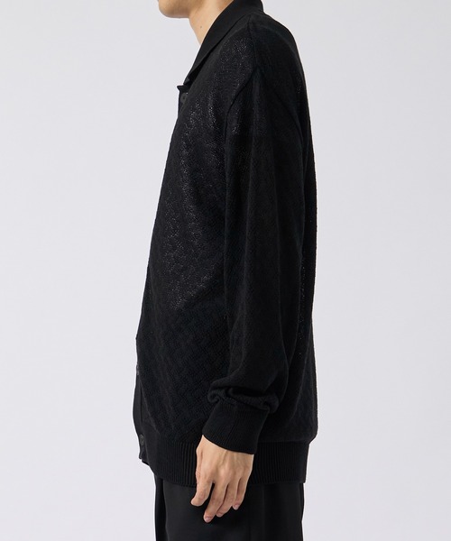 CITY TOKYO（シティトウキョウ）の「【CITY TOKYO/シティートーキョー】シアーニットポロカーディガン（カーディガン/ボレロ・メンズ・ブラック/ブラウン・2/1）」の5枚目の写真