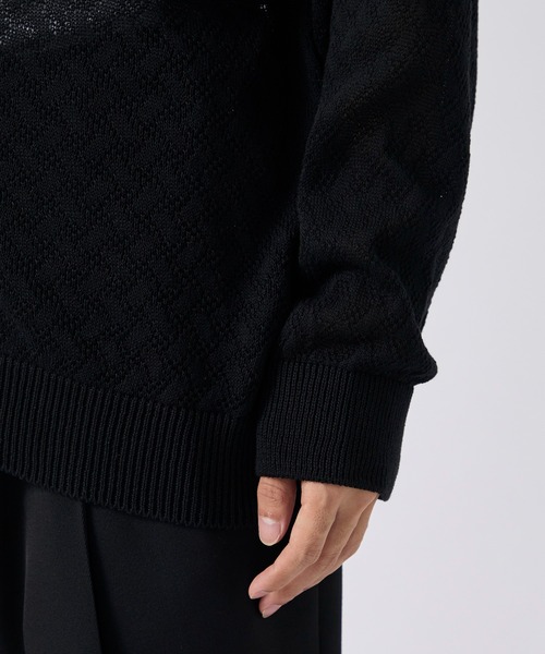 CITY TOKYO（シティトウキョウ）の「【CITY TOKYO/シティートーキョー】シアーニットポロカーディガン（カーディガン/ボレロ・メンズ・ブラック/ブラウン・2/1）」の10枚目の写真