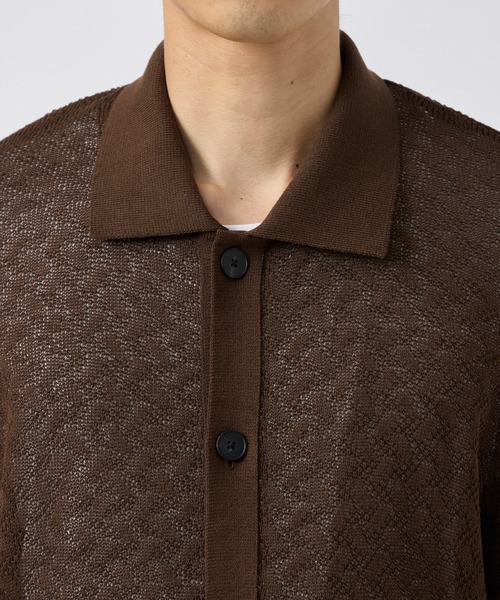 CITY TOKYO（シティトウキョウ）の「【CITY TOKYO/シティートーキョー】シアーニットポロカーディガン（カーディガン/ボレロ・メンズ・ブラック/ブラウン・2/1）」の15枚目の写真