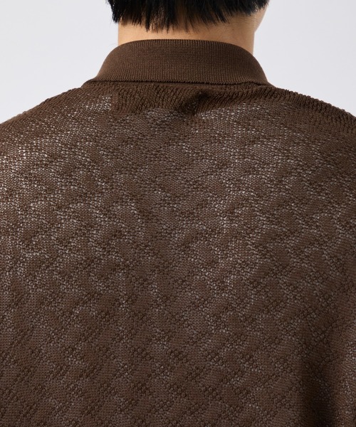 CITY TOKYO（シティトウキョウ）の「【CITY TOKYO/シティートーキョー】シアーニットポロカーディガン（カーディガン/ボレロ・メンズ・ブラック/ブラウン・2/1）」の16枚目の写真