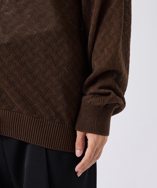 CITY TOKYO（シティトウキョウ）の「【CITY TOKYO/シティートーキョー】シアーニットポロカーディガン（カーディガン/ボレロ・メンズ・ブラック/ブラウン・2/1）」の18枚目の写真