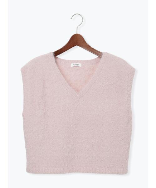 Te chichi TERRASSE（テチチテラス）の「シャギーVネックベスト（ニット/セーター・レディース・チャコールグレー/ピンク/パープル/モカ・F）」の20枚目の写真