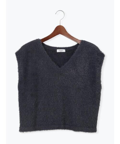 Te chichi TERRASSE（テチチテラス）の「シャギーVネックベスト（ニット/セーター・レディース・チャコールグレー/ピンク/パープル/モカ・F）」の21枚目の写真