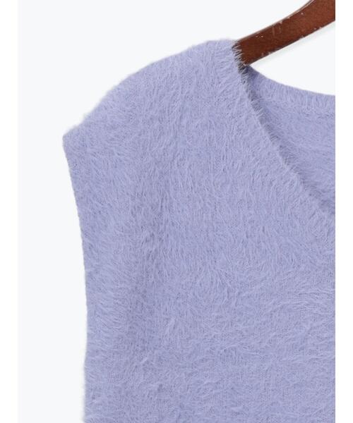 Te chichi TERRASSE（テチチテラス）の「シャギーVネックベスト（ニット/セーター・レディース・チャコールグレー/ピンク/パープル/モカ・F）」の14枚目の写真