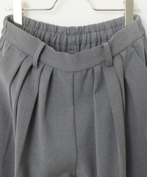 ウール混タックワイドパンツ（スラックス）｜evernavy（エバーネイビー