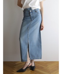 asymmetry denim skirt